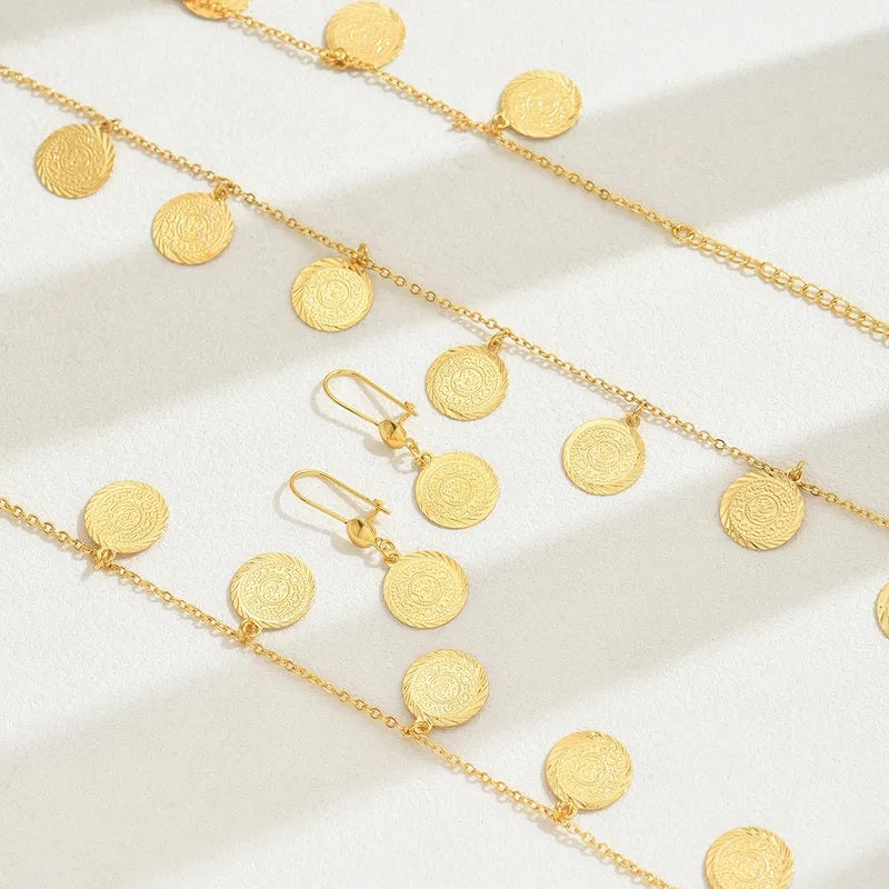Golden Nomad Coin Wrap Necklace Set