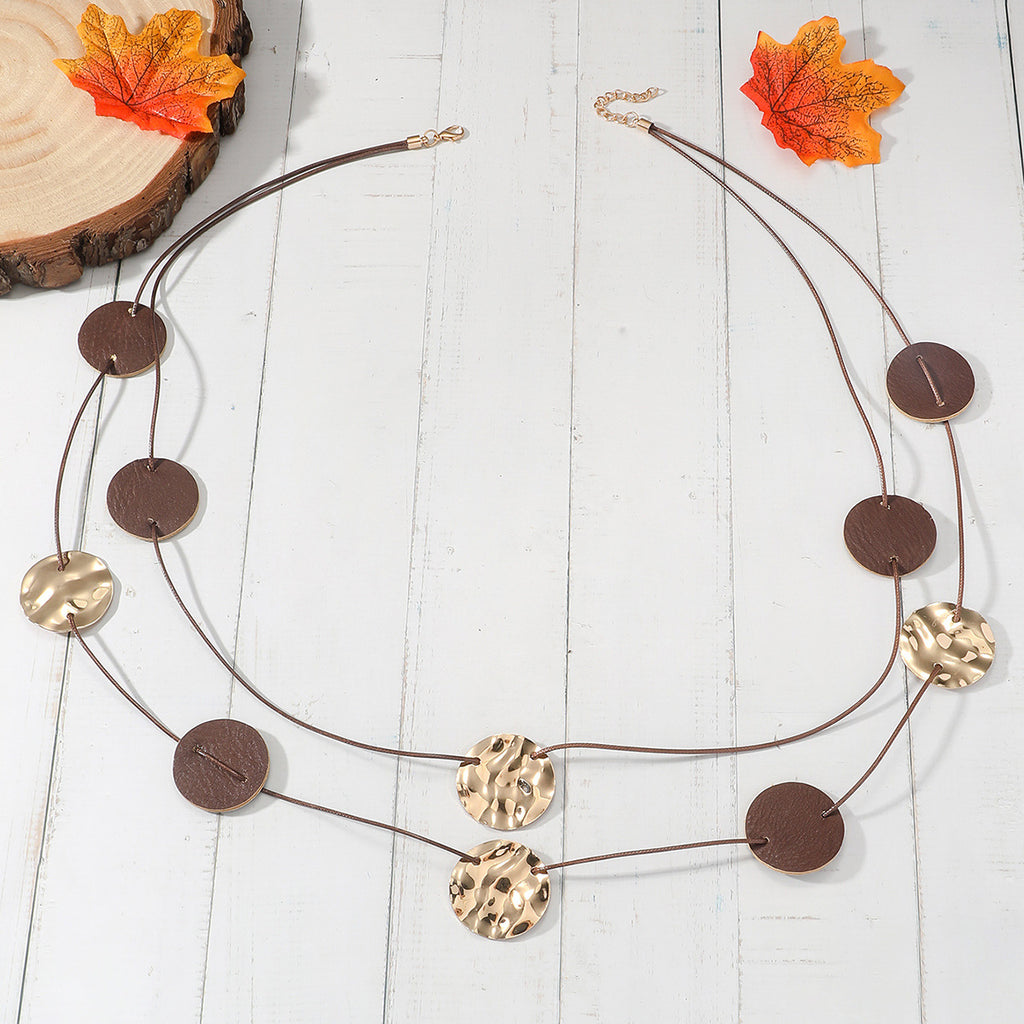 Celestial Earth Disc Layered Necklace