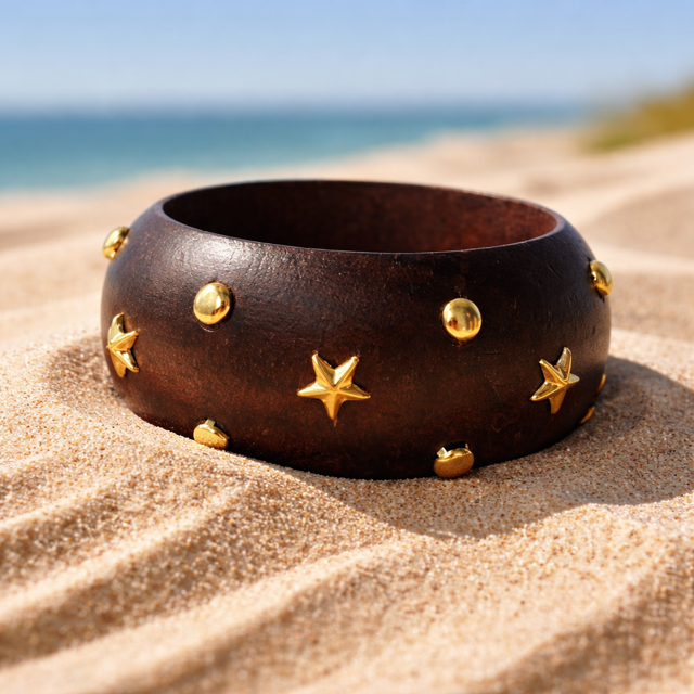 Celestial Wanderer Wooden Bangle ✨