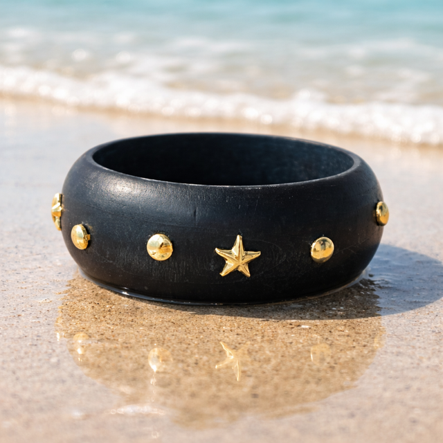 Celestial Wanderer Wooden Bangle ✨