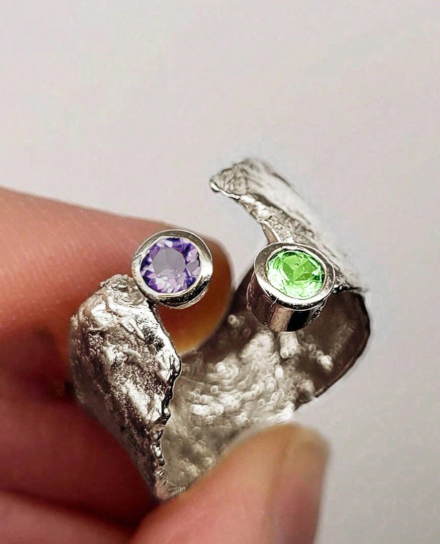 Aurora Rift Dual-Stone Ring