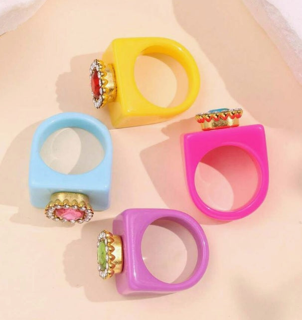Candy Gem Resin Ring Collection ✨
