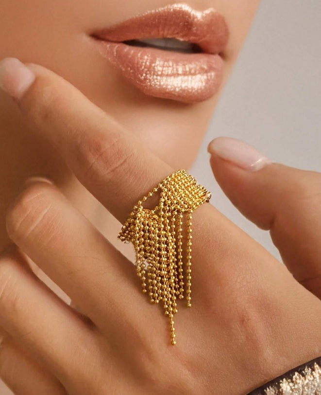 Cascade Fringe Statement Ring