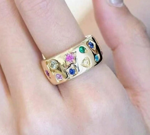 Celestial Confetti Luxe Ring ✨