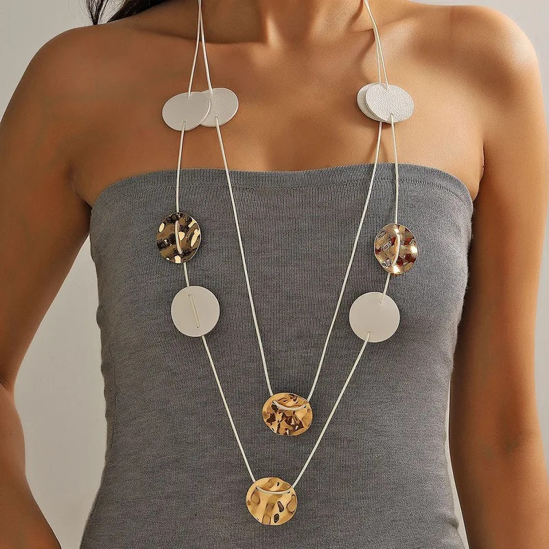 Celestial Earth Disc Layered Necklace