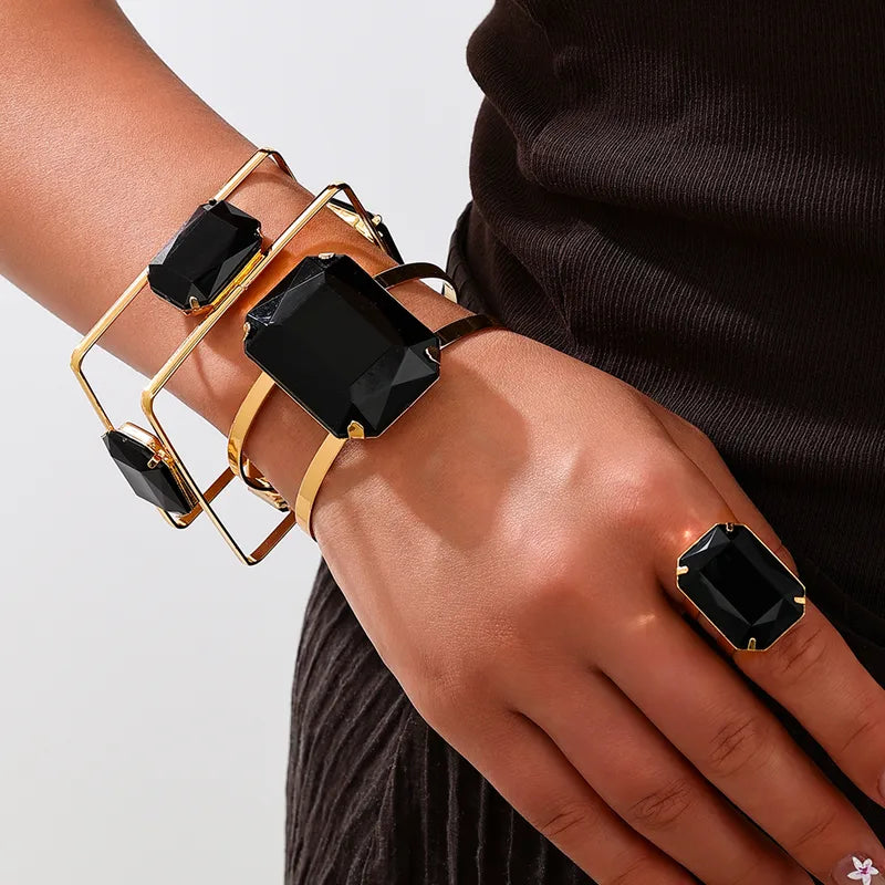 Midnight Prism Bangle & Ring Set