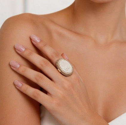Coastal Drift Raffia Ring ✨