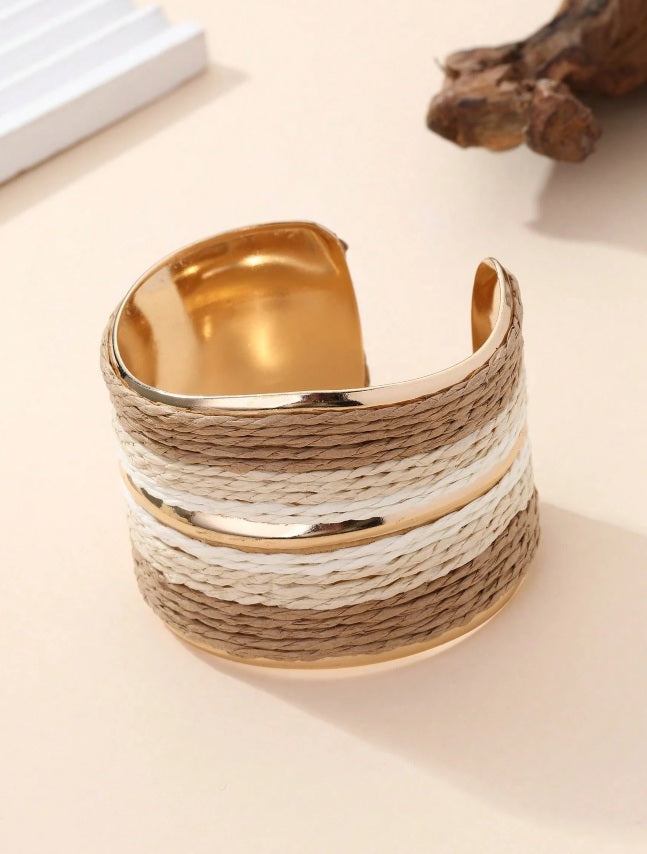 Coastal Sands Raffia Cuff Bracelet ✨