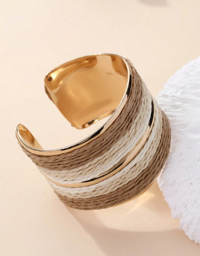 Coastal Sands Raffia Cuff Bracelet ✨