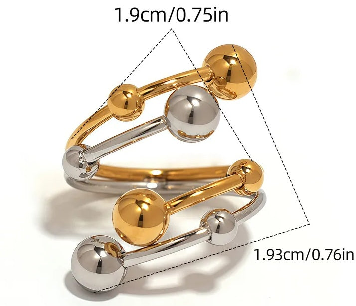 Cosmic Orbit Two-Tone Adjustable Rings