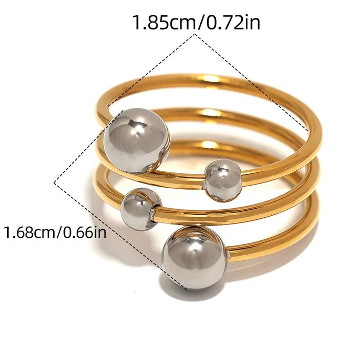 Cosmic Orbit Two-Tone Adjustable Rings