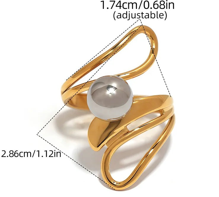 Cosmic Orbit Two-Tone Adjustable Rings