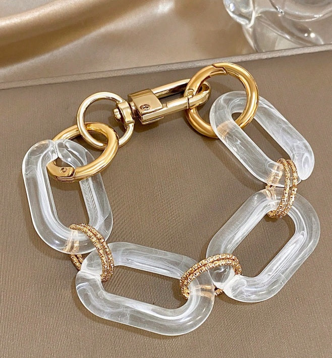 Crystal Link Horizon Necklace & Bracelet Set