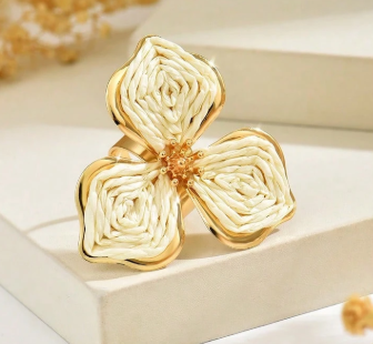 Desert Blossom Raffia Ring ✨