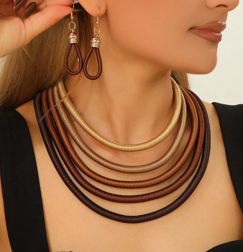 Earth & Gold Harmony Necklace Set ✨
