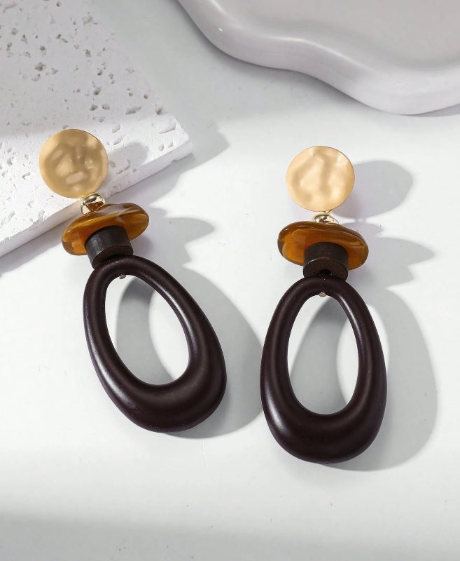 Espresso Luxe Geometric Earrings ✨