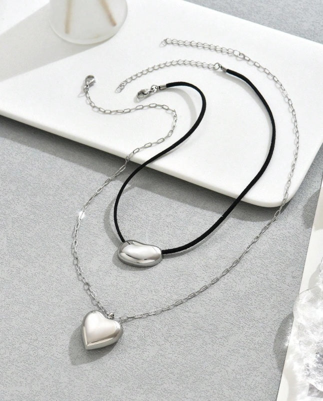 Ethereal Sculpted Duo Necklace Set