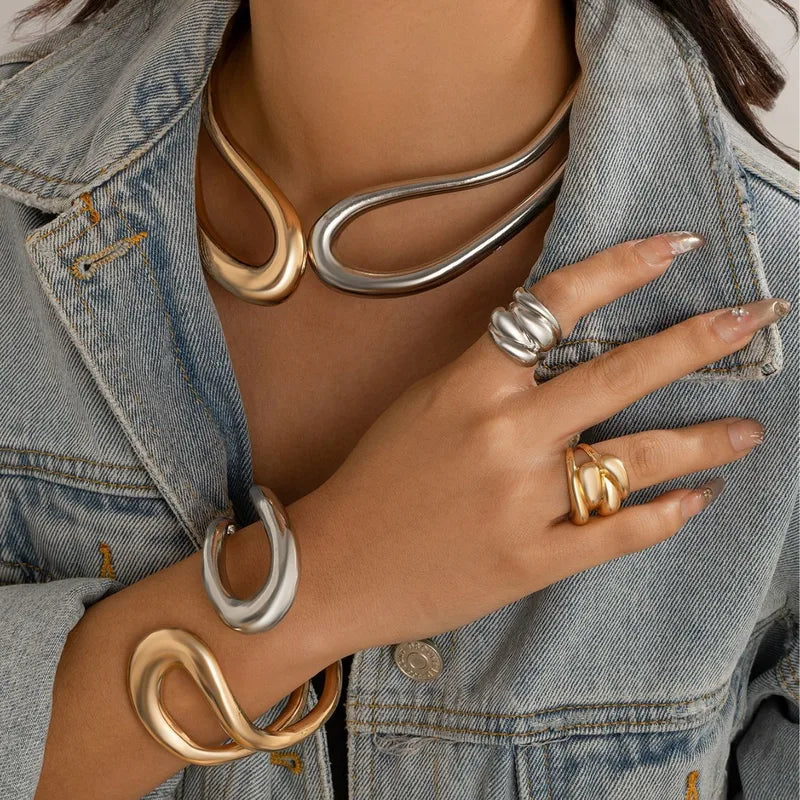 Aurora Flow Collar Necklace & Bracelet