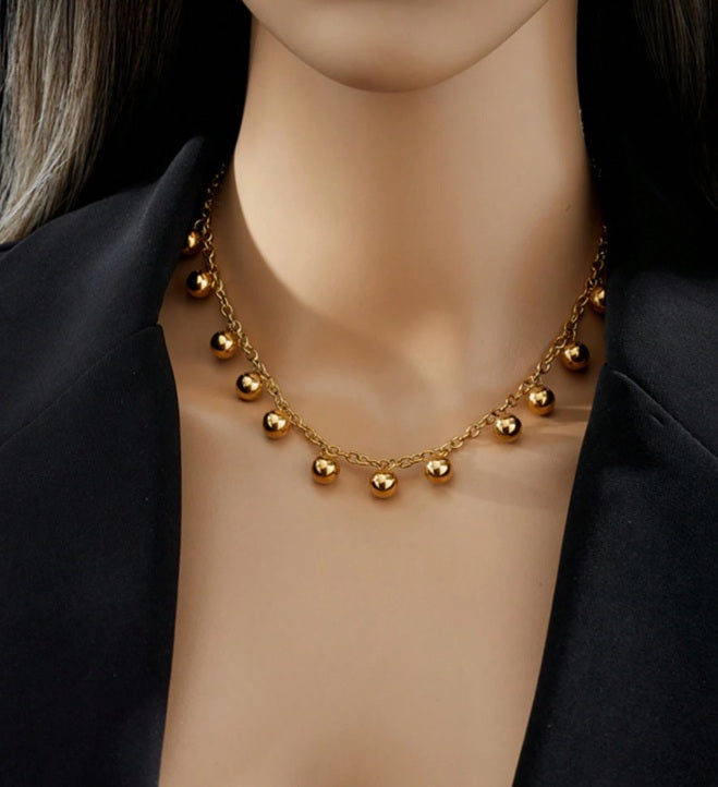 Golden Halo Drop Necklace & Earrings Set