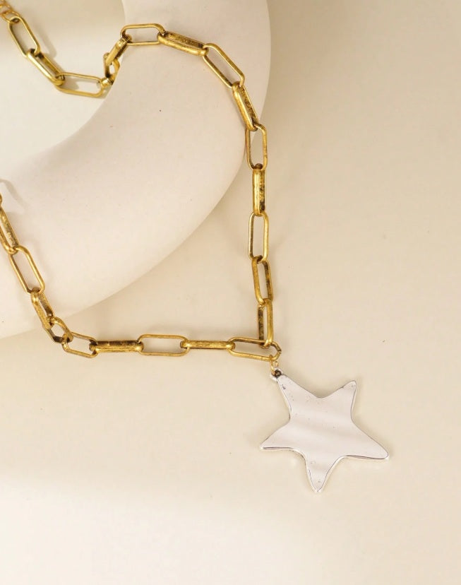 Golden Tidal Star Necklace