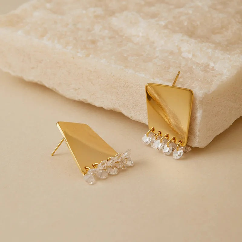 Golden Whisper Stud Earrings