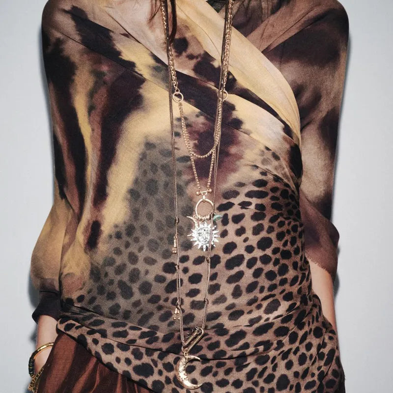 Sun & Moon Wanderer Cord Necklace