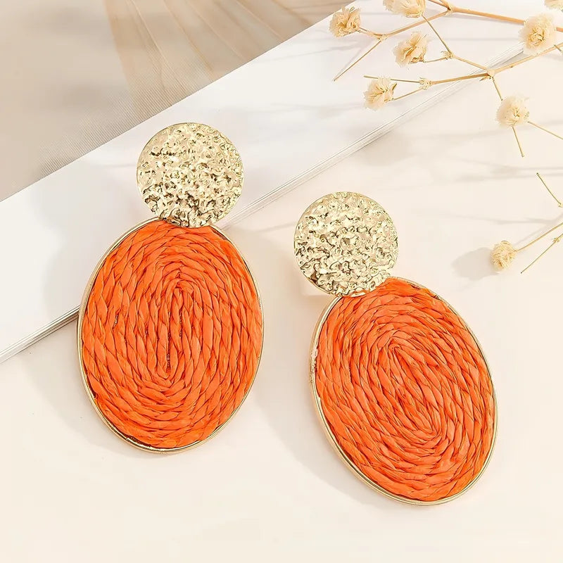 Tropical Oasis Raffia Earrings ✨