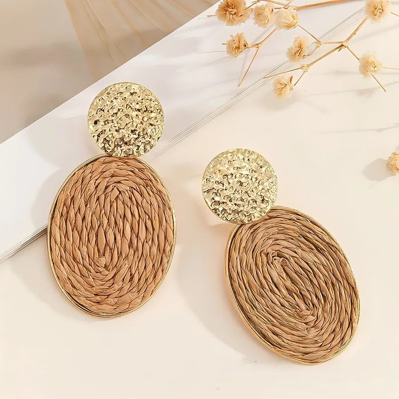 Tropical Oasis Raffia Earrings ✨