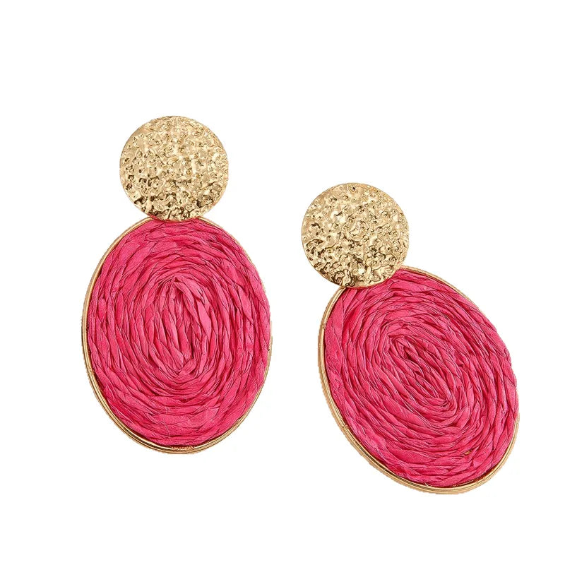 Tropical Oasis Raffia Earrings ✨