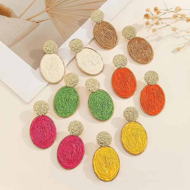 Tropical Oasis Raffia Earrings ✨