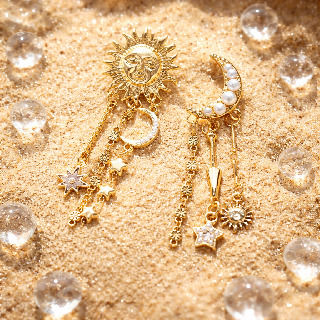 Sun & Moon Constellation Drop Earrings ✨