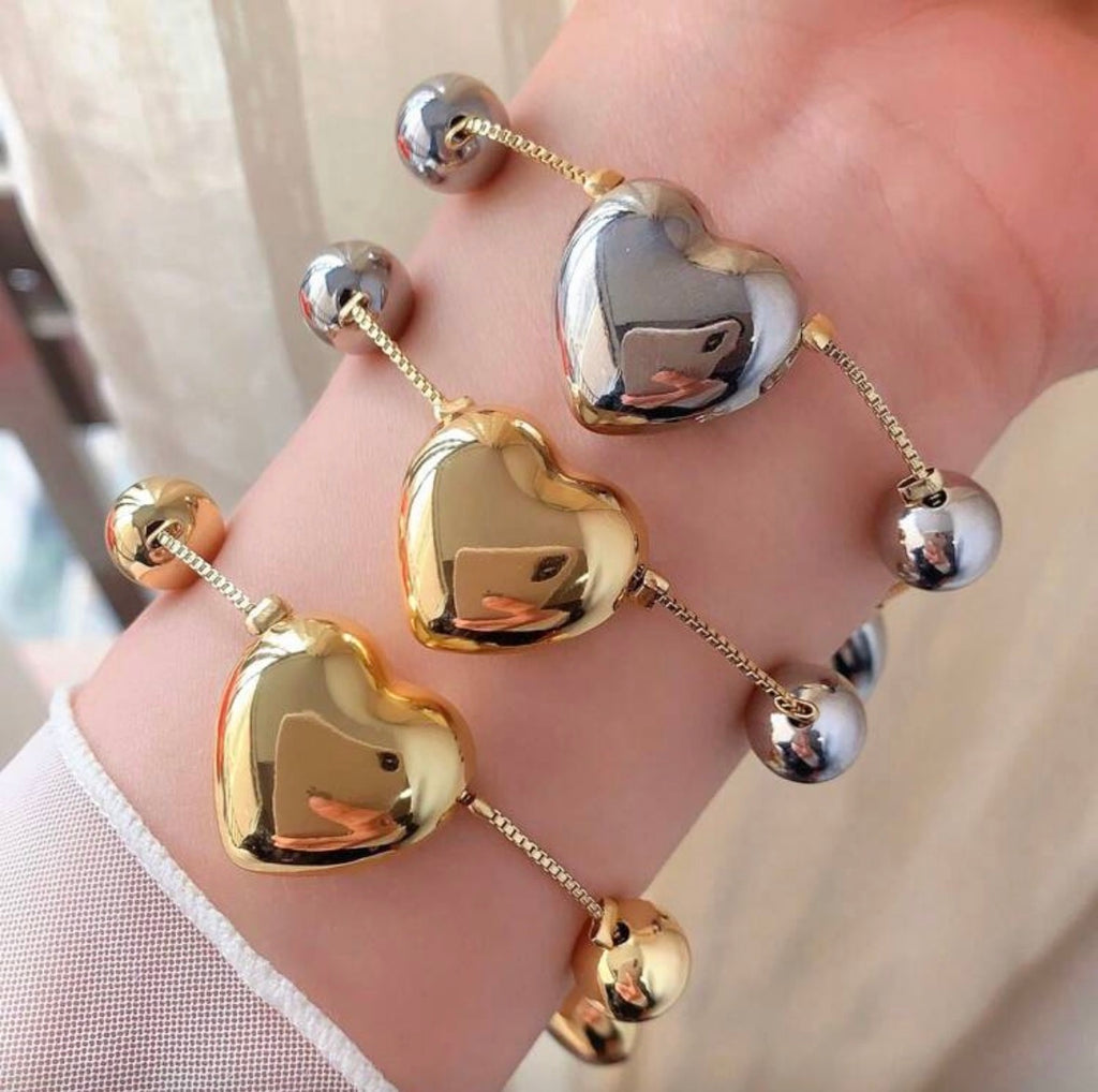 Lover’s Orbit Adjustable Heart Bracelet