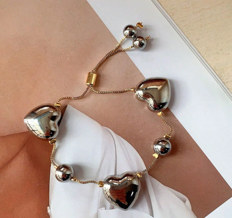 Lover’s Orbit Adjustable Heart Bracelet