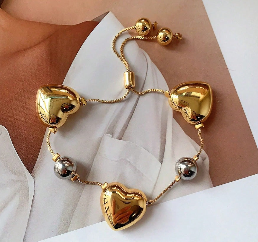 Lover’s Orbit Adjustable Heart Bracelet
