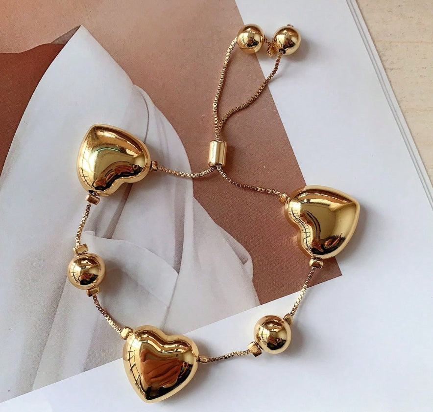 Lover’s Orbit Adjustable Heart Bracelet