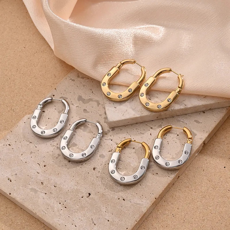 Luna Link CZ Hoop Earrings