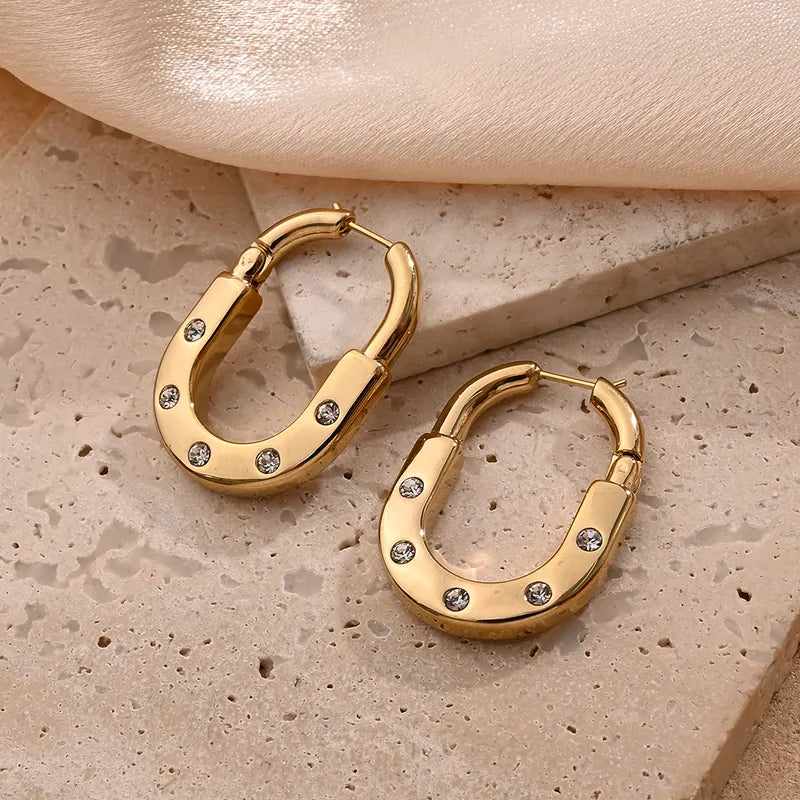 Luna Link CZ Hoop Earrings