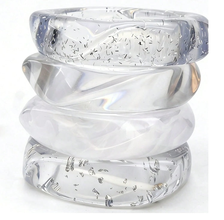 Lunar Drift Resin Bangle Set