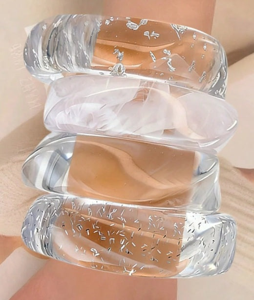 Lunar Drift Resin Bangle Set