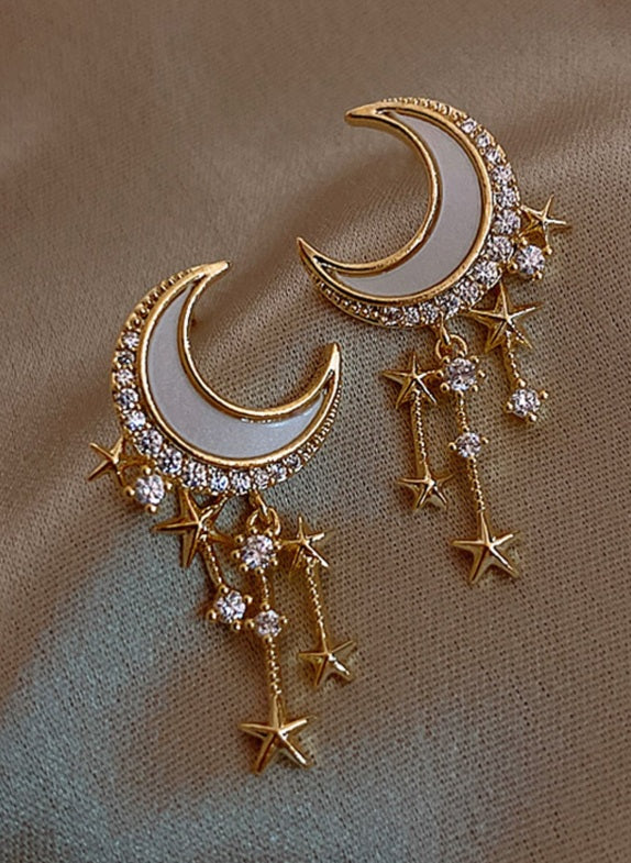 Moonlit Moonstone Celestial Earrings ✨