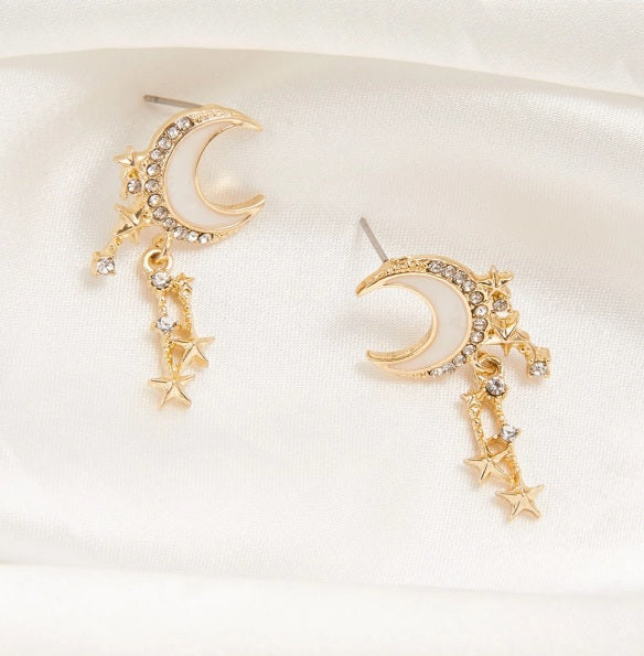 Moonlit Moonstone Celestial Earrings ✨