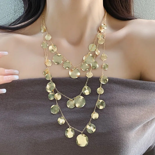 Moonlit Nomad Disc Layered Necklace