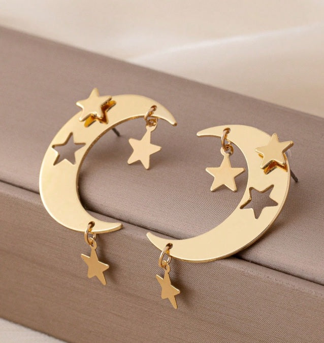 Moonlit Star Drop Earrings