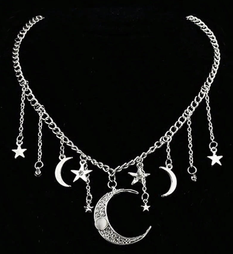 Moonlit Stardust Cascade Necklace