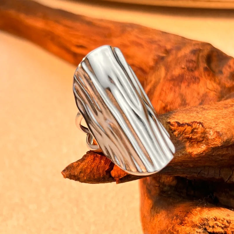 Moonstone Ripple Adjustable Ring