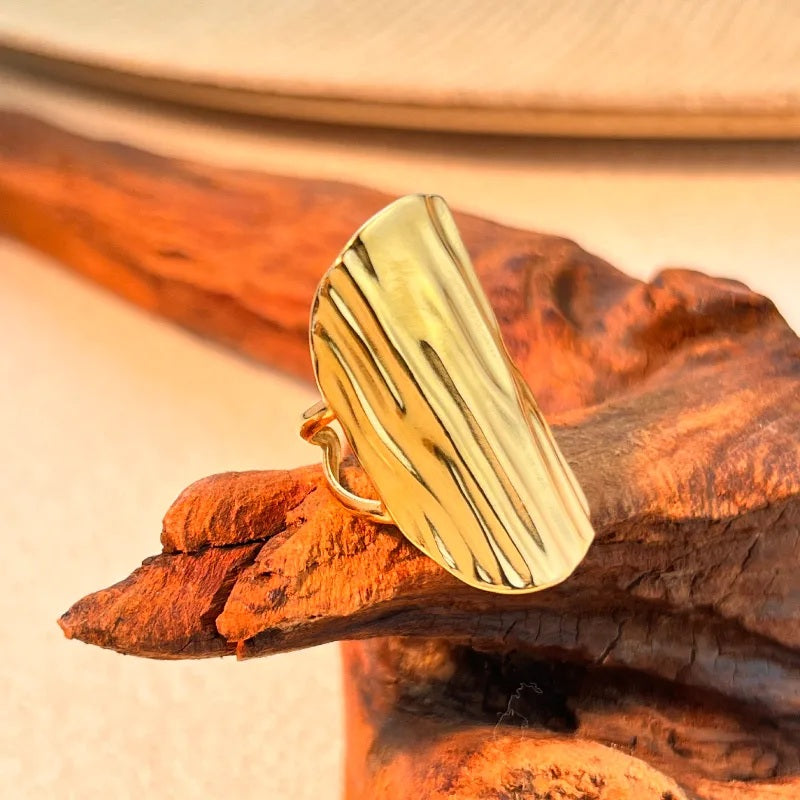 Moonstone Ripple Adjustable Ring