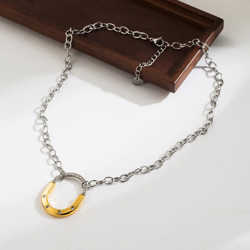 Luna Link CZ Pendant Necklace