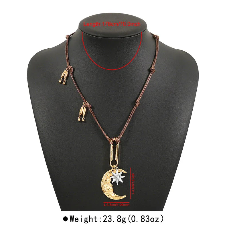Sun & Moon Wanderer Cord Necklace