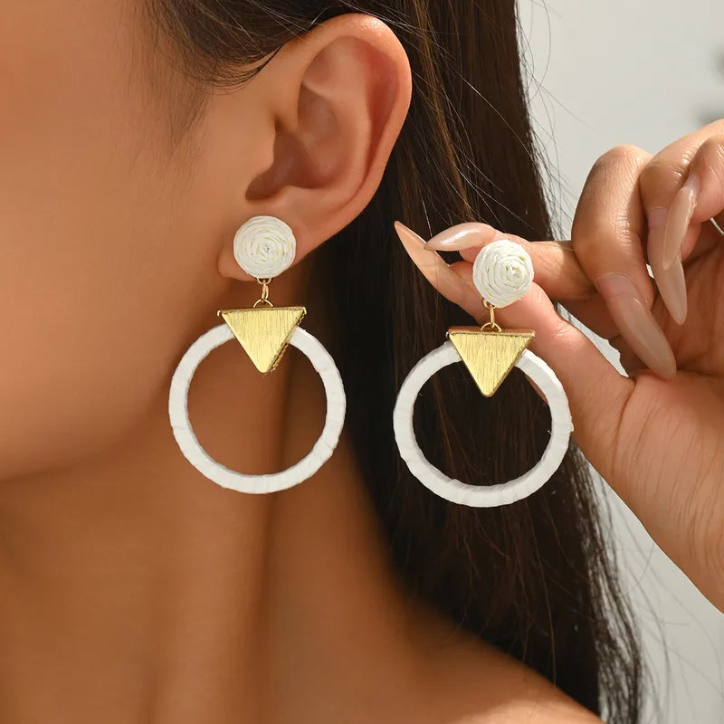 Ivory Halo Raffia Earrings ✨