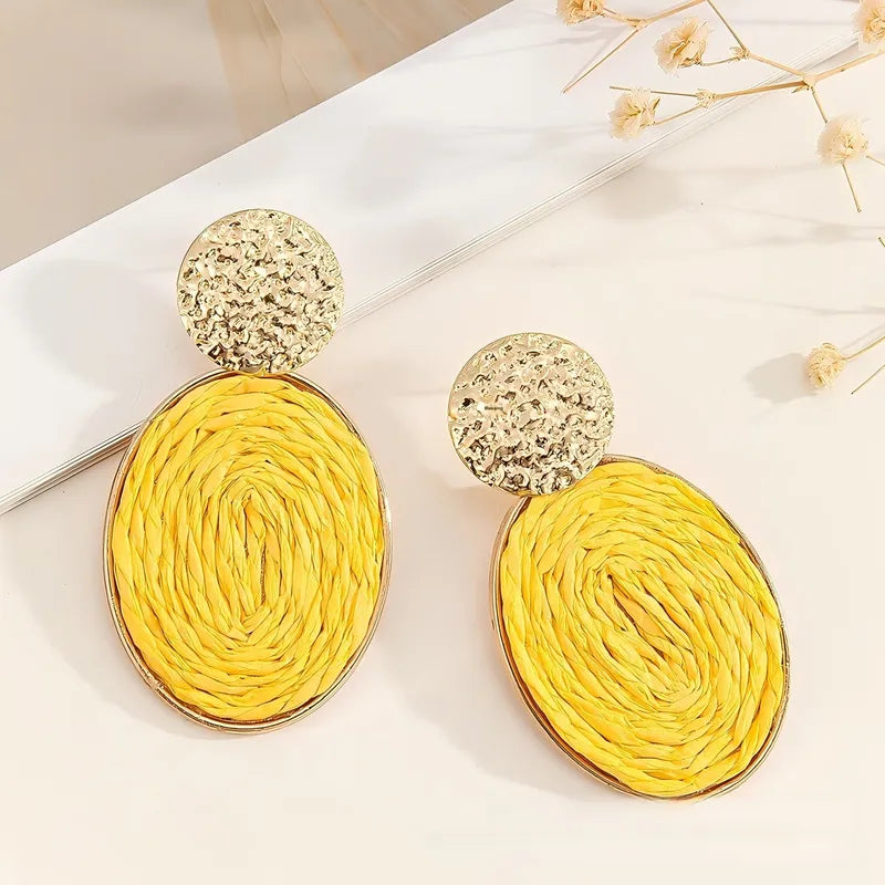 Tropical Oasis Raffia Earrings ✨
